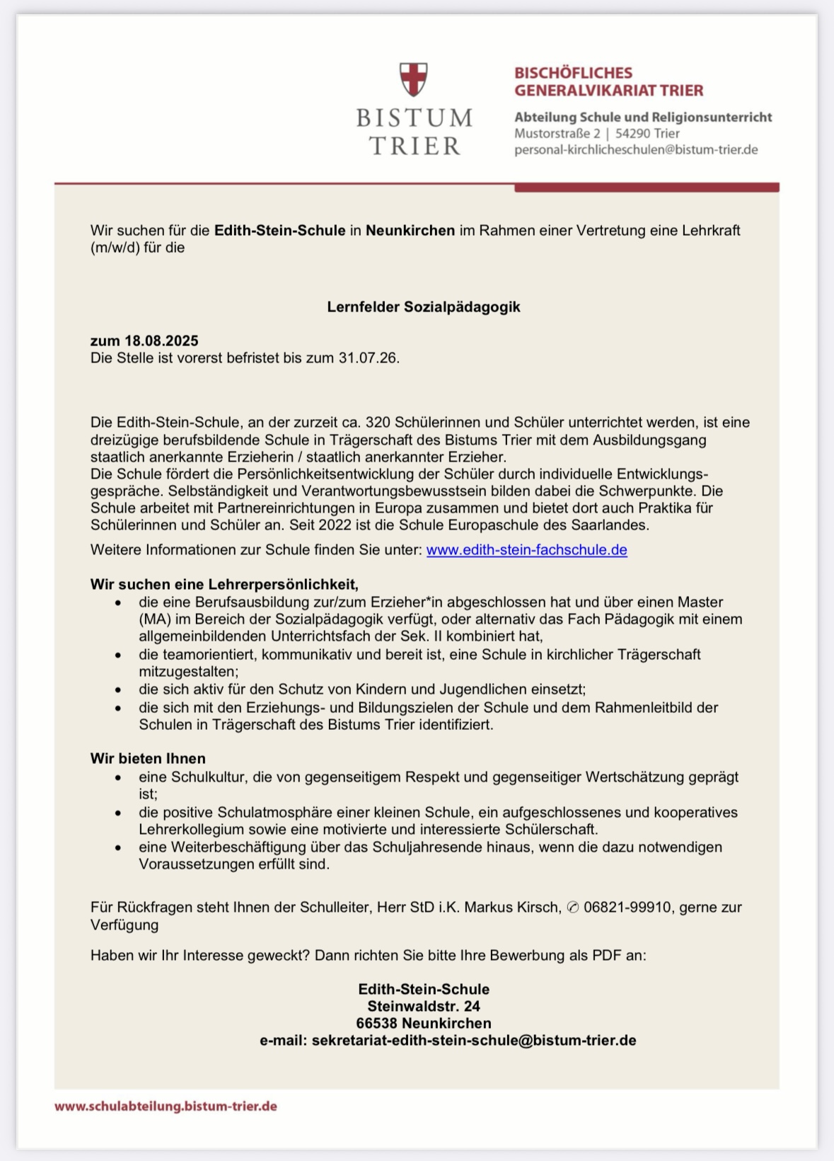 Stelle Lernfächer
